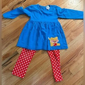 Knit Valentines fox set 4t